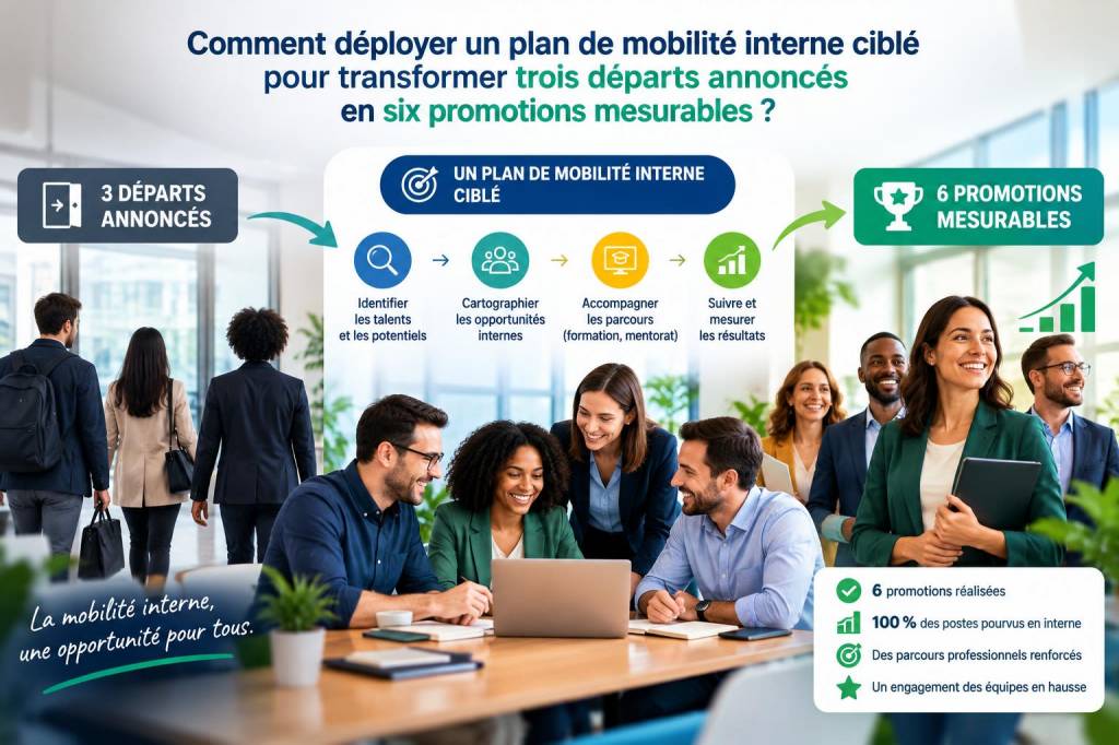 Comment déployer un plan de mobilité interne ciblé pour transformer trois départs annoncés en six promotions mesurables